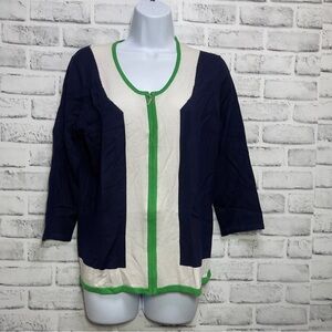 Red Brand Zip Front 3/4 Sleeve Cardigan NWT Large